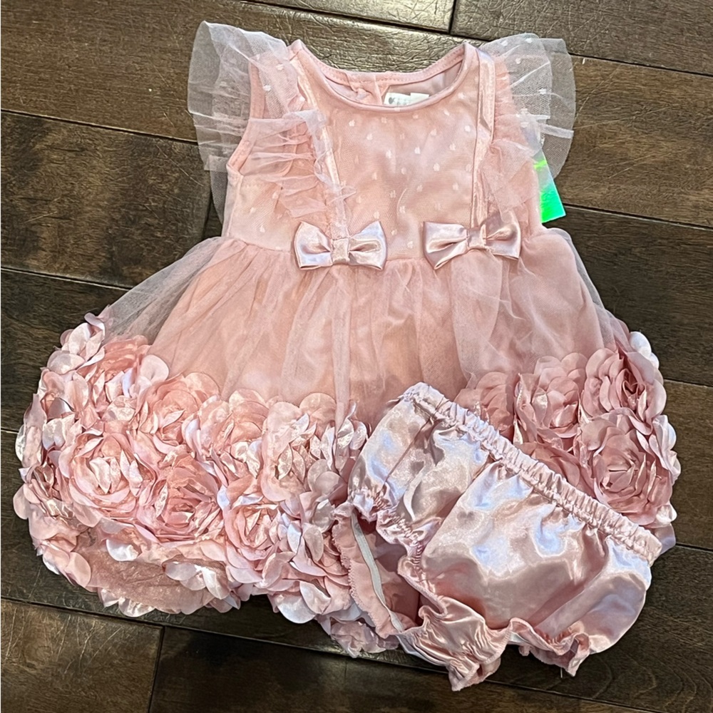 NWT pink rosette dress